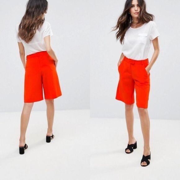 French Connection Orange Freya Culottes Flat Front - Picture 1 of 3